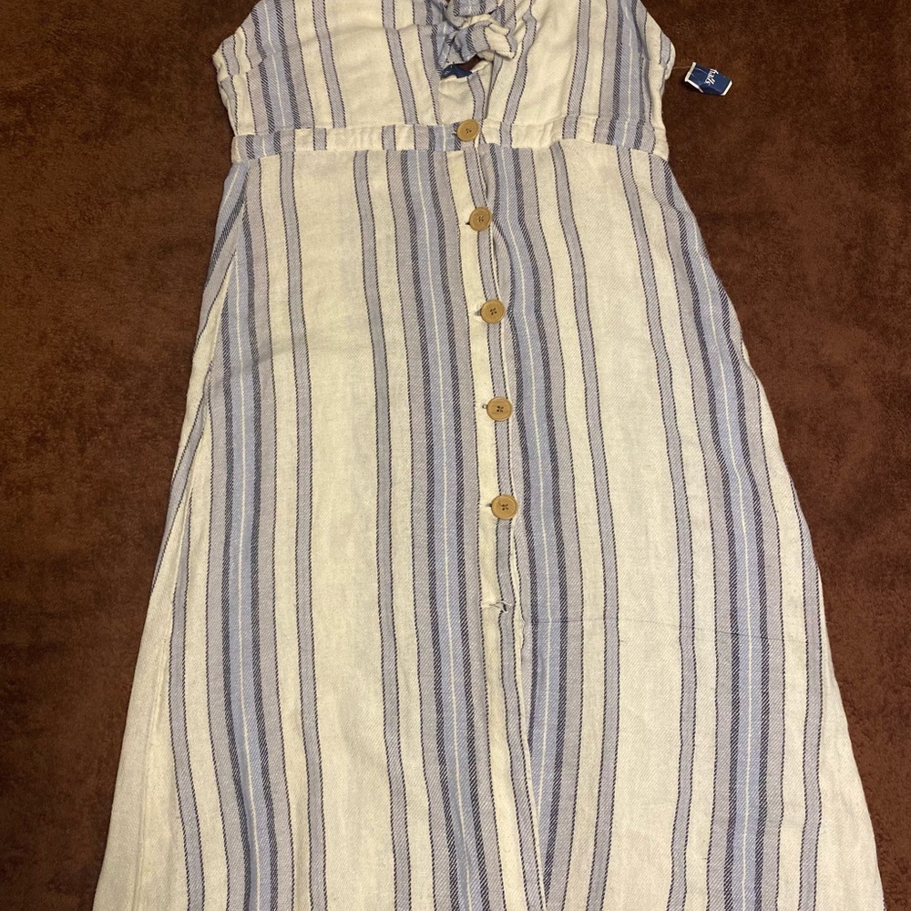 NWT Indigo Rein Striped Button-Down Dress - Picture 2 of 5